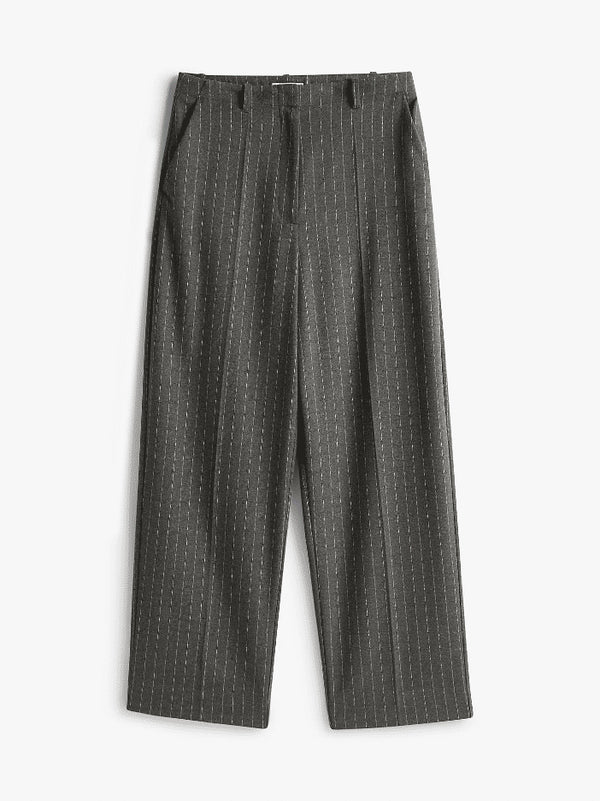 Pantaloni oversize dritti con motivo gessato